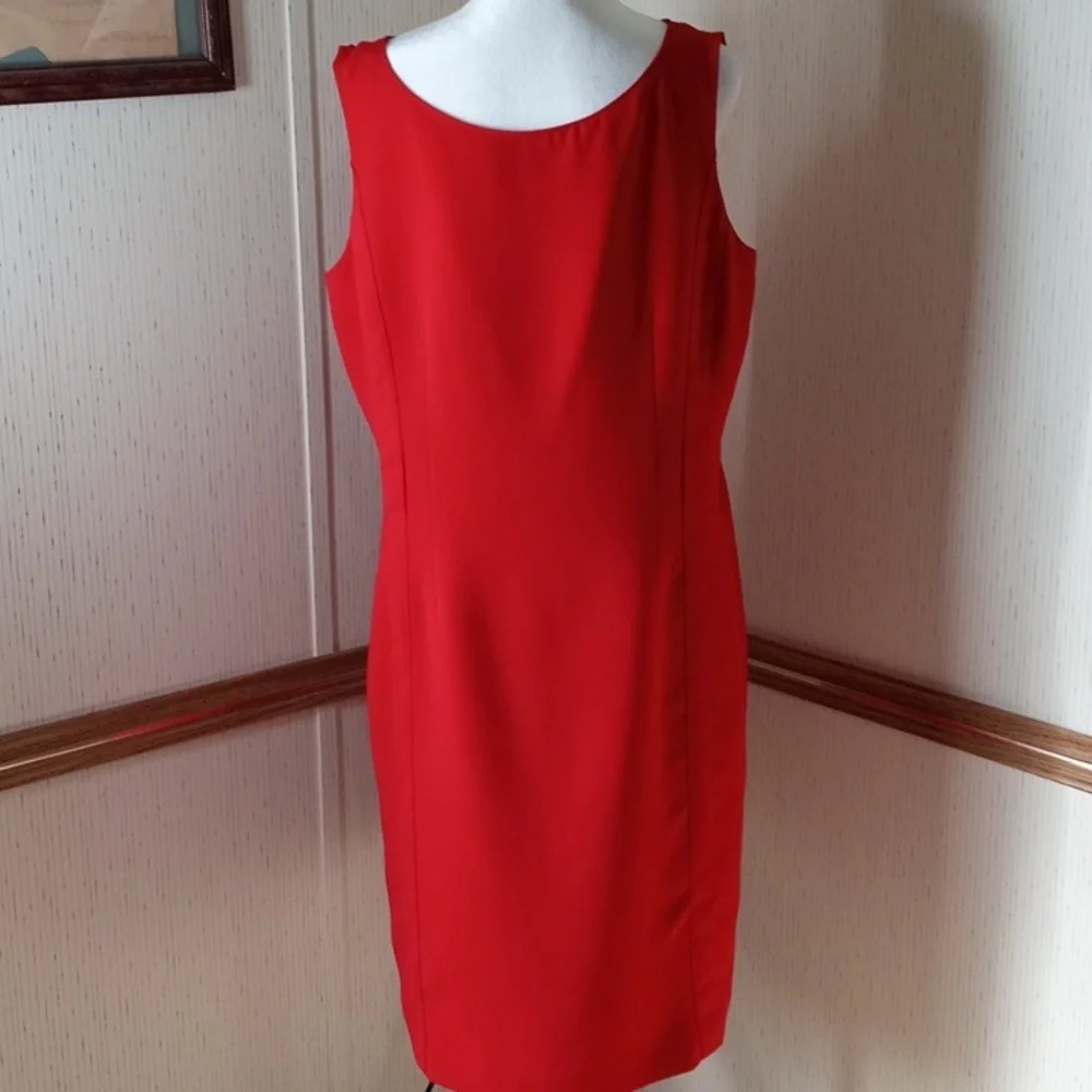 Calvin Klein Red Midi Dress, Professional, Office, Party, Special Occasions, Hol - Picture 6 of 9